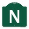 Signmission Designer Series Sign-Sign W/ Letter N, Green & White Aluminum Sign, 18" x 18", GW-1818-22938 A-DES-GW-1818-22938 - alternate 1
